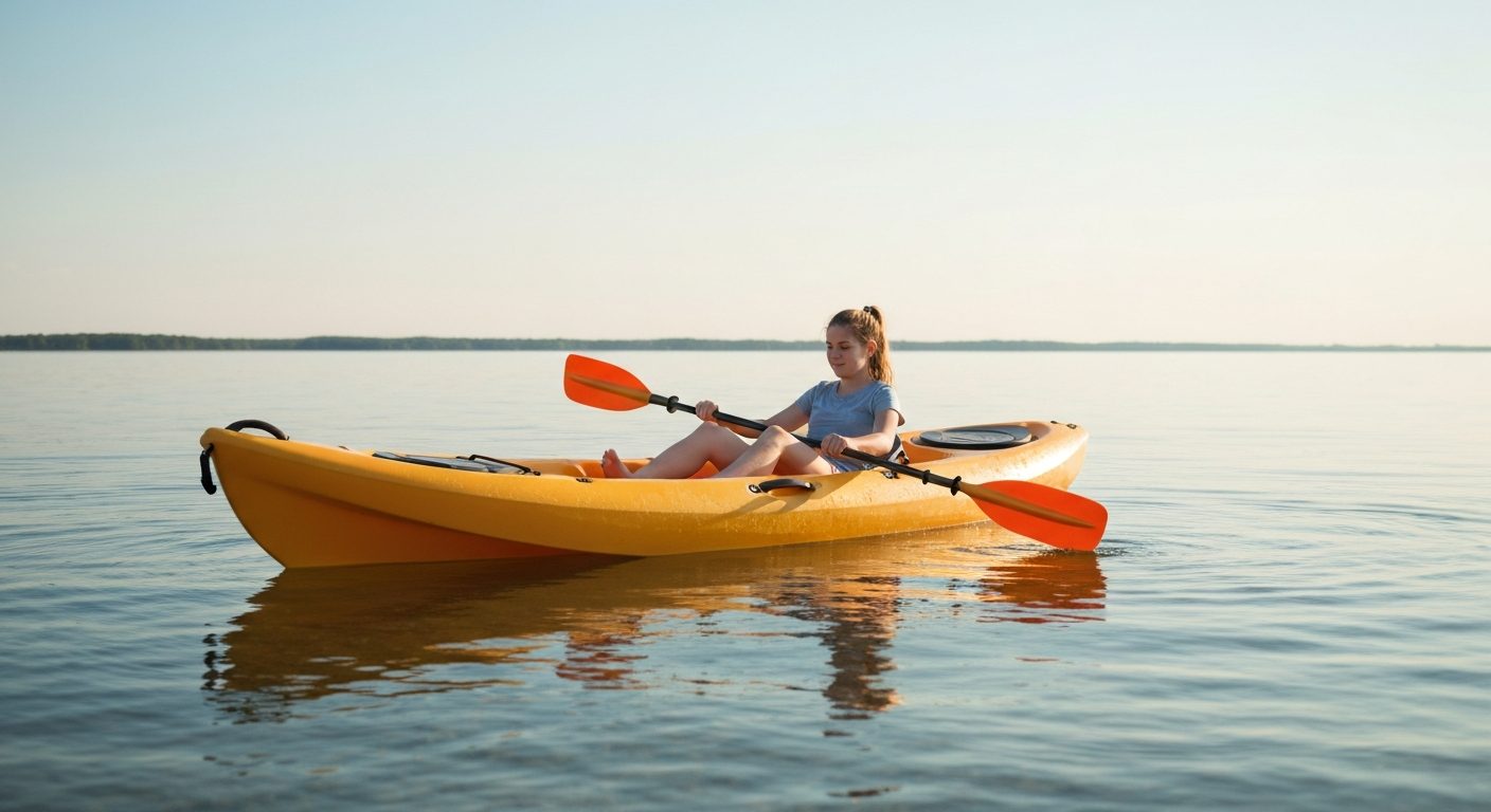 Are cheap kayaks worth it - a budget recreational kayak on a calm lake