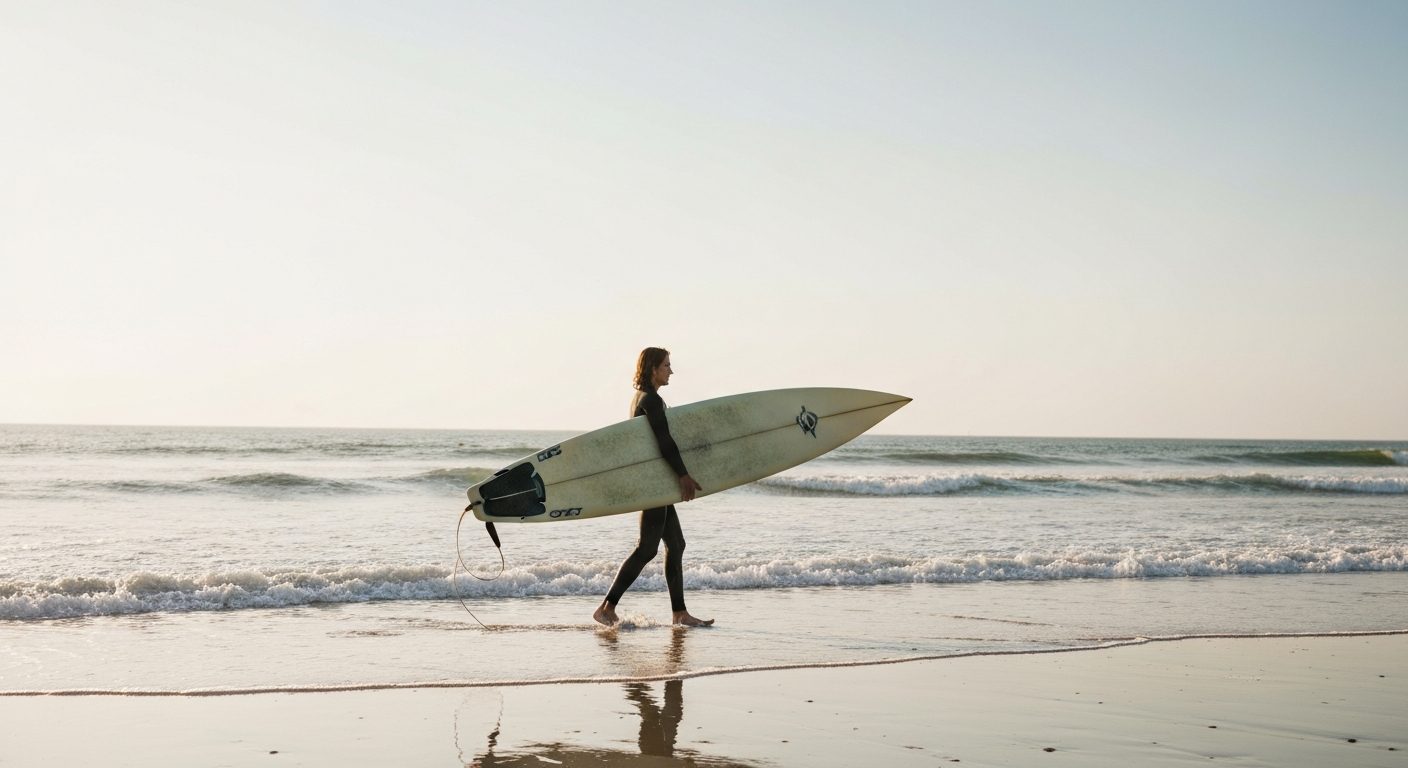 Best longboard surfboard - a surfer carrying a longboard along the shoreline
