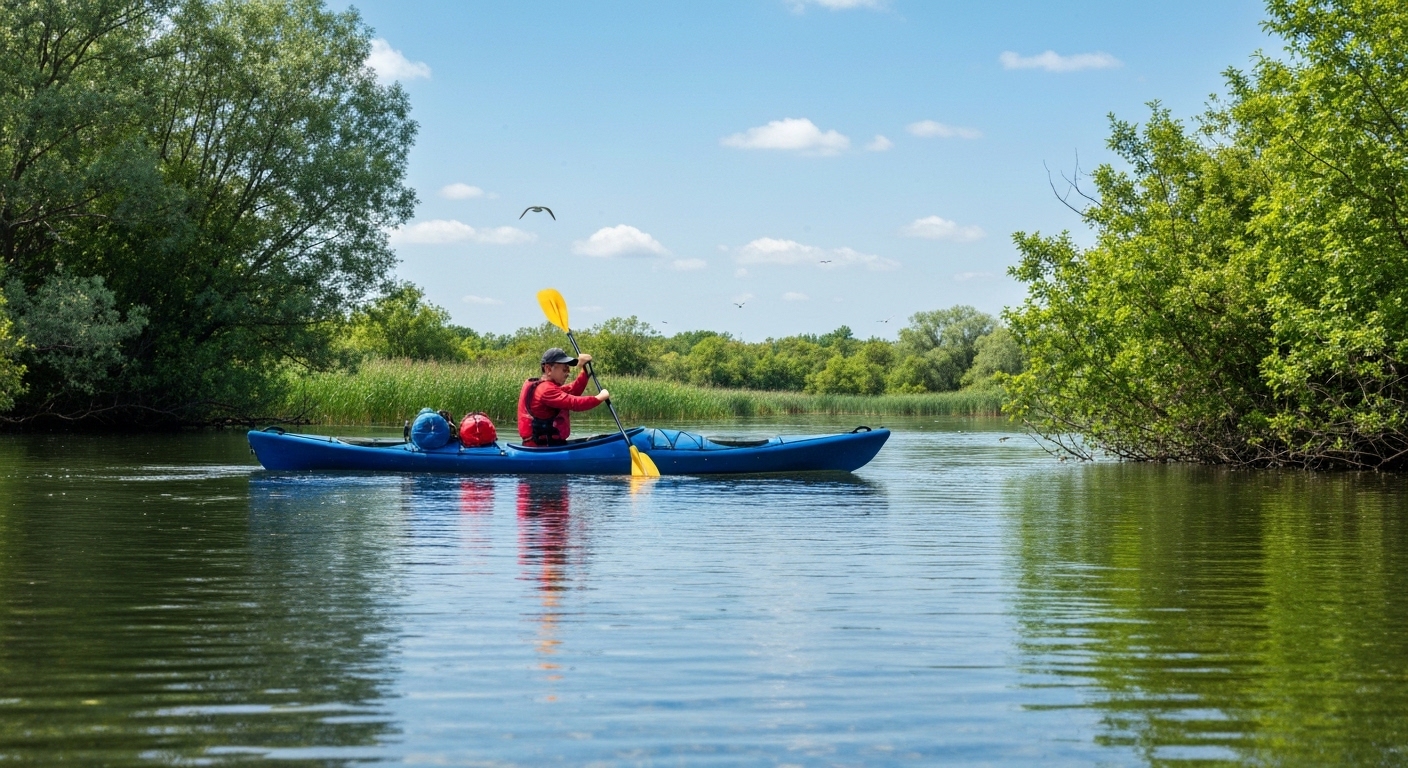 Exceed kayak weight limit - an overloaded kayak sitting low in the water