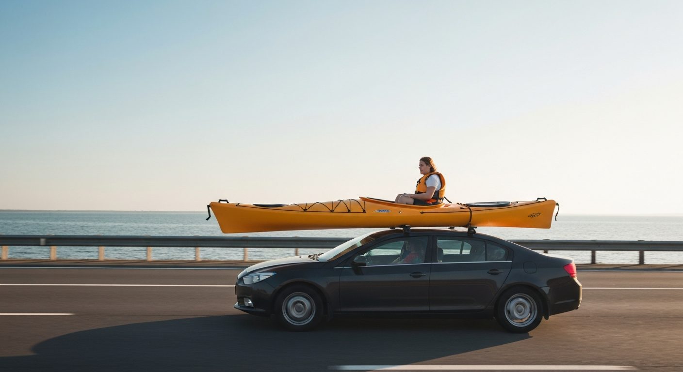 How fast can you drive with a kayak on the roof of a car on the highway