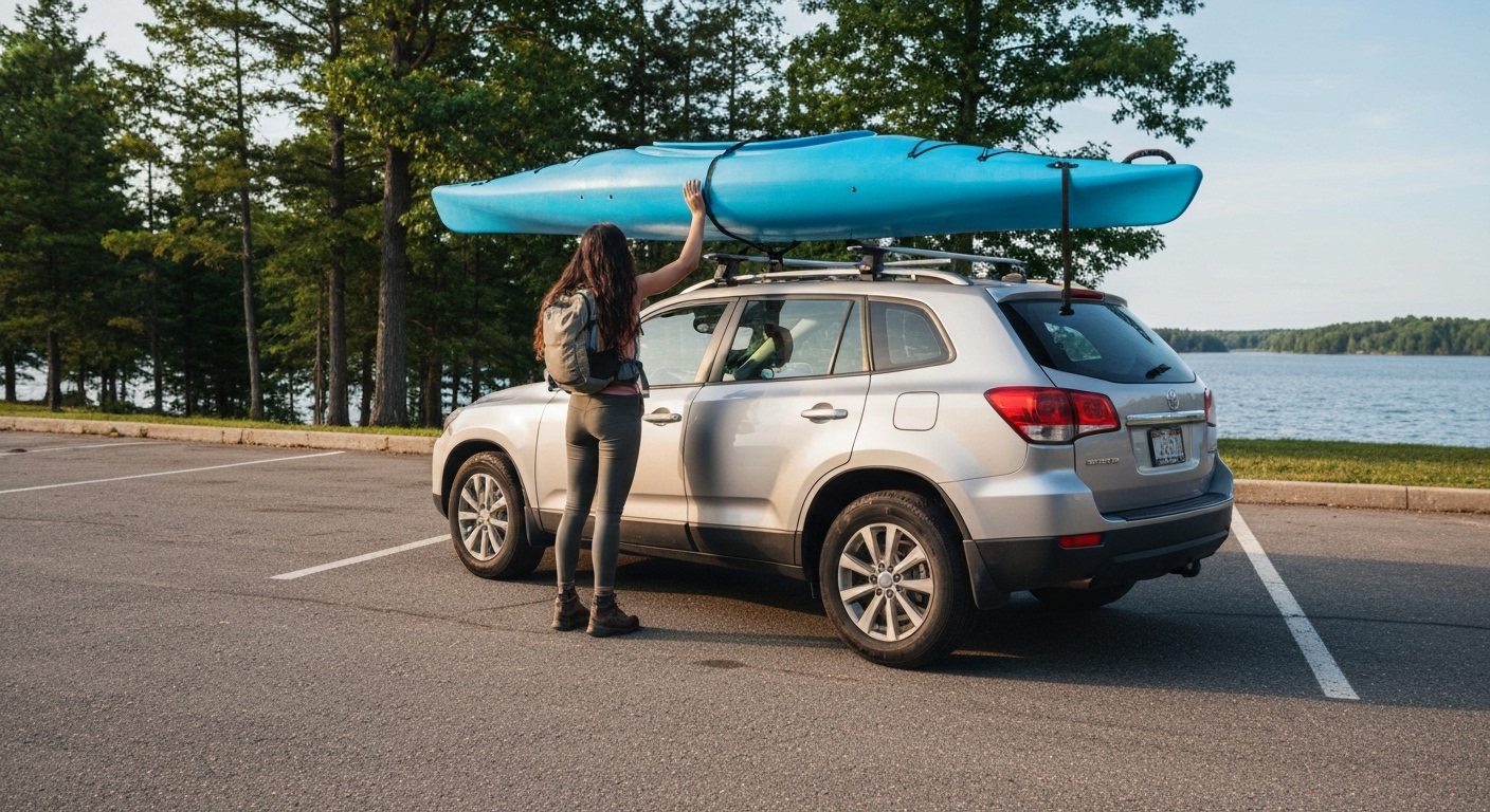 How to transport a kayak - loading a kayak onto a car roof rack