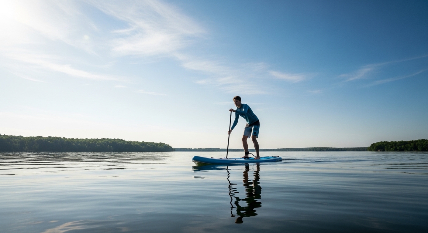 Is paddle boarding hard - a beginner finding their balance on a SUP