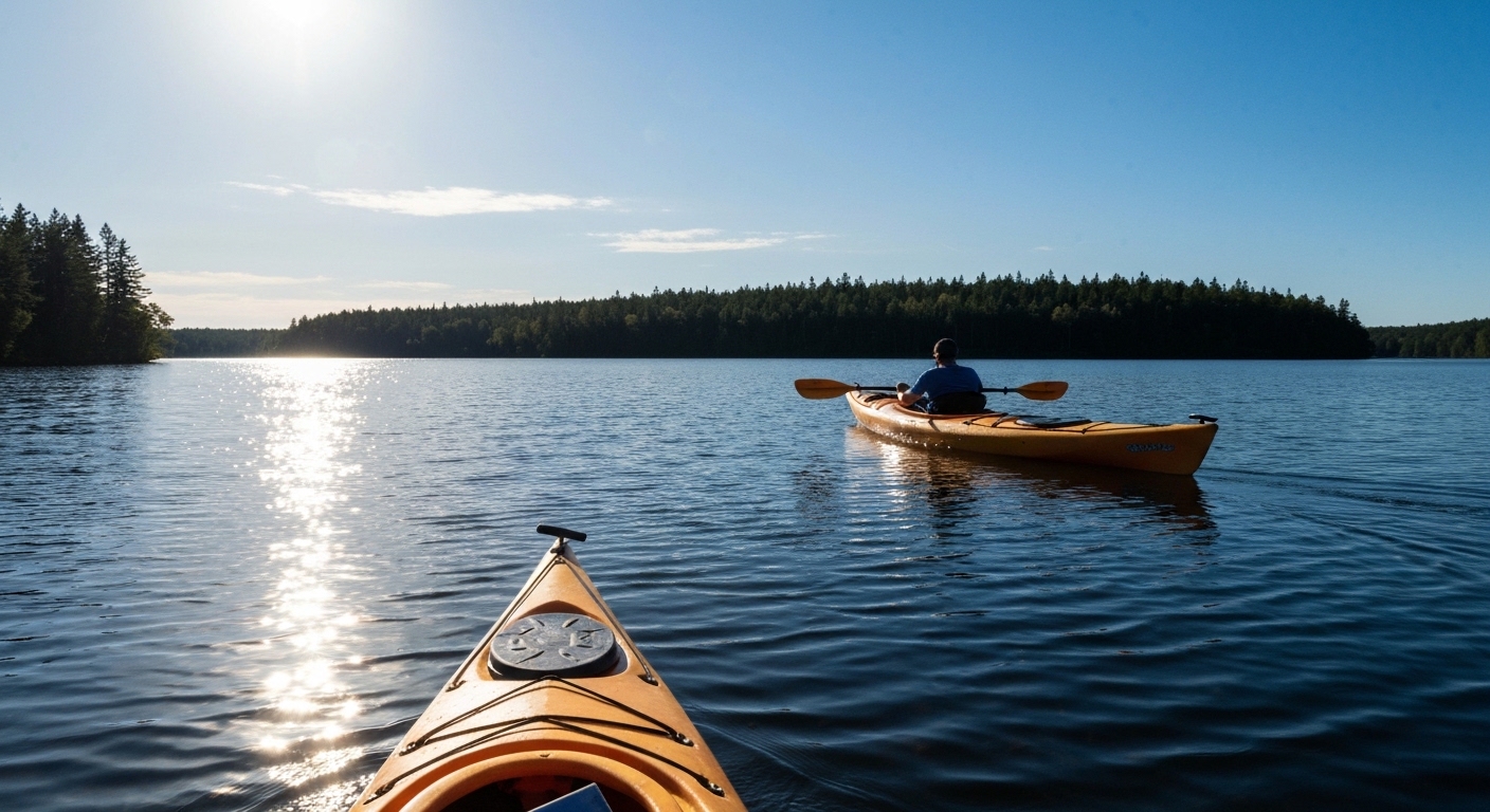 Kayak performance vs max capacity - a well-loaded kayak riding properly