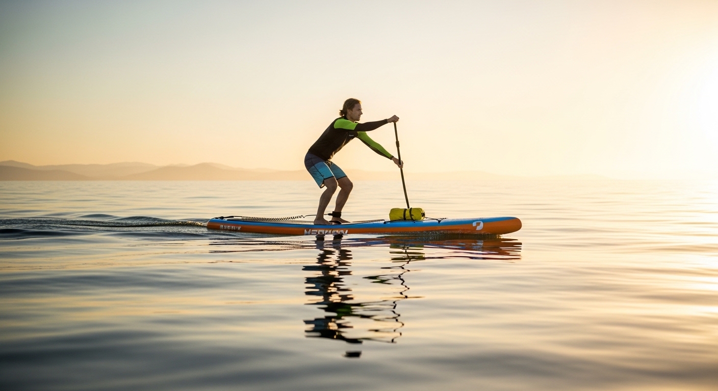 How to master stand up paddle boarding - a skilled paddler with great form