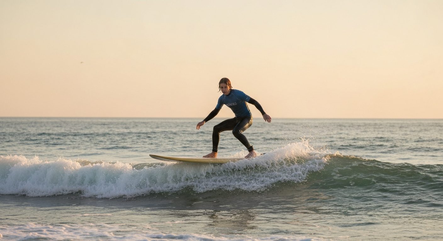 History of surfing - a classic longboard surfer