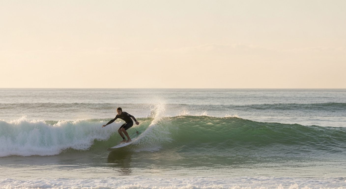 What is surfing - a surfer riding a breaking wave