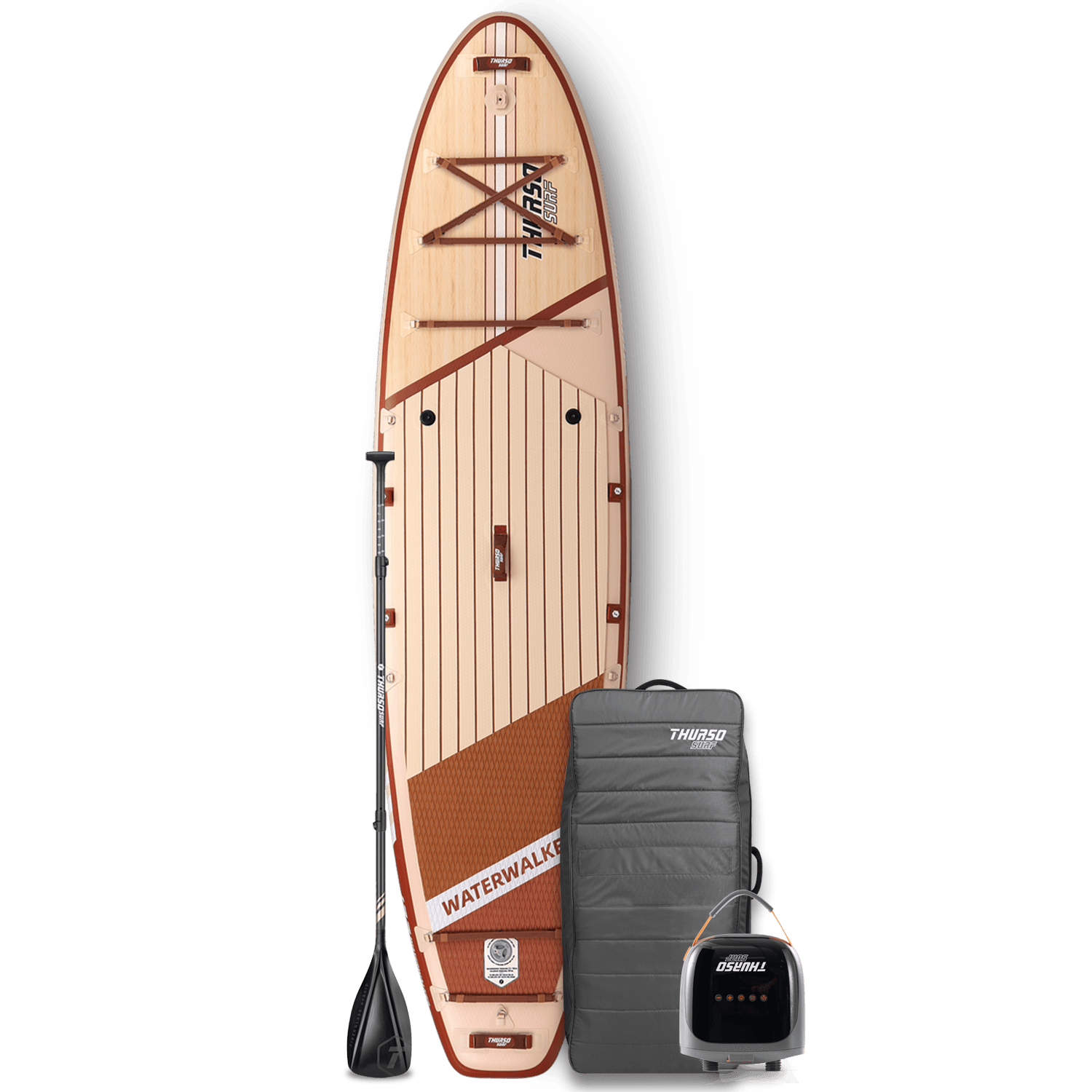 Thurso Surf Waterwalker 132 inflatable stand-up paddleboard with carbon paddle, roller backpack and pump
