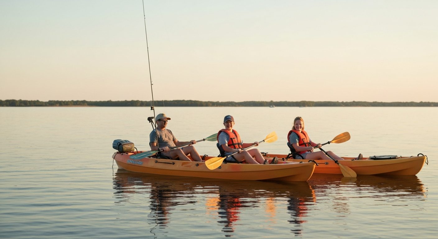 Pedal vs paddle fishing kayak compared on a lake