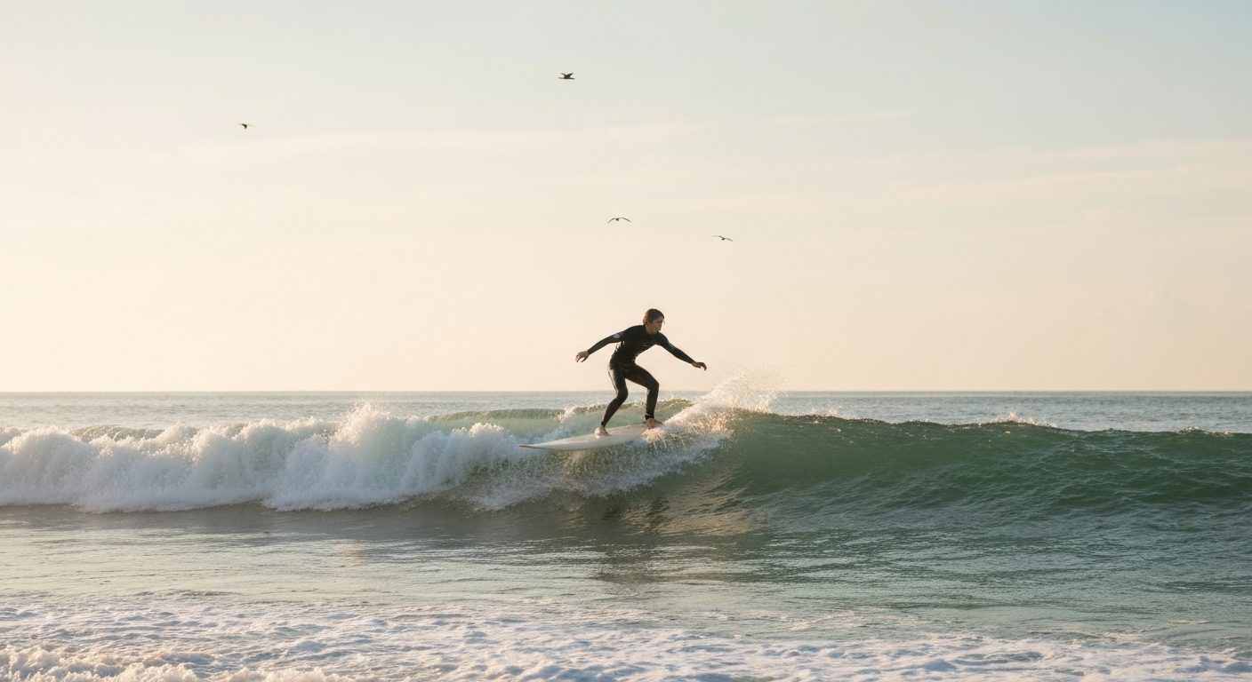 What size waves is a longboard good for - a longboarder on a small mellow wave
